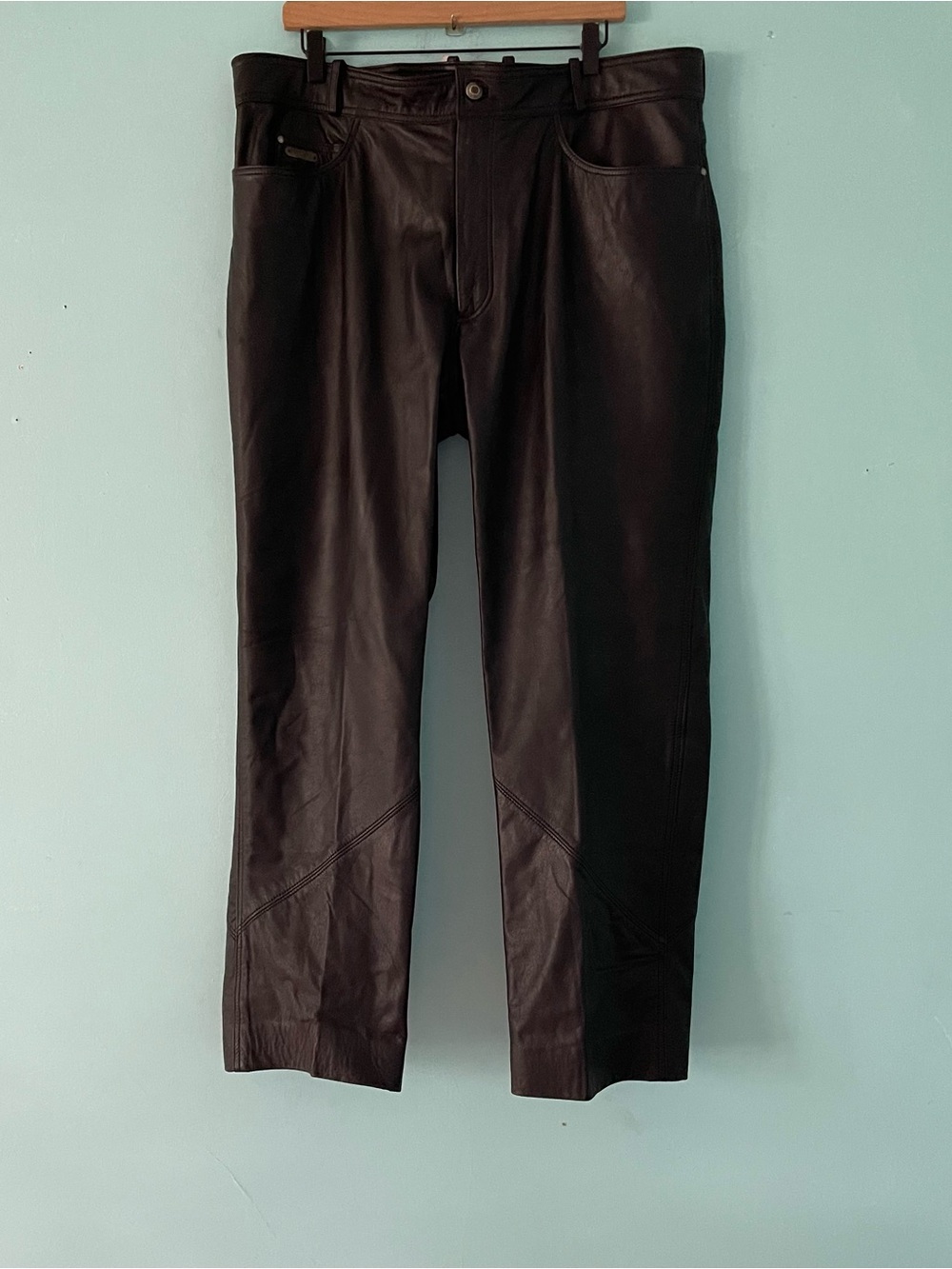 Harley-Davidson Black Leather Riding Pant 38R Motorcycle Gear Biker Mens